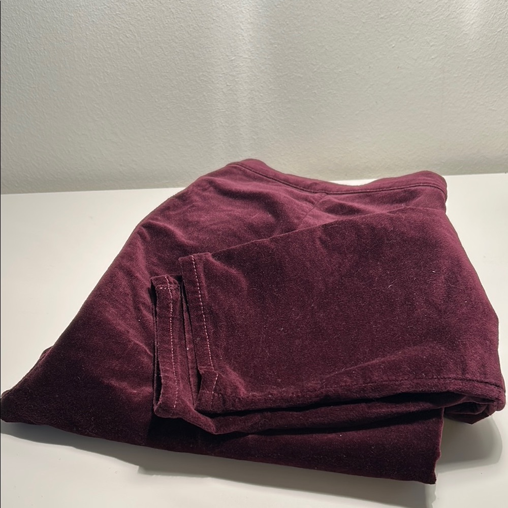 GAP Women's Burgundy velvet Leggings